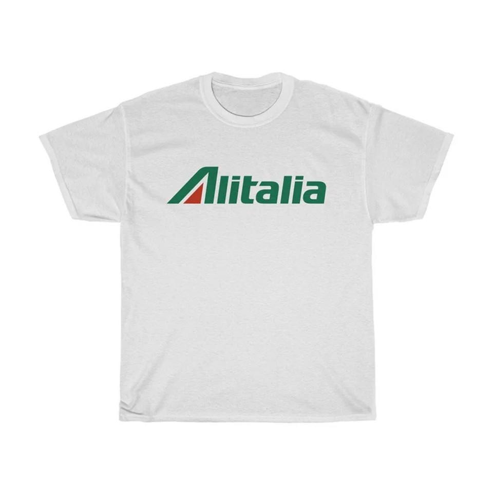 Футболка с логотипом Alitalia, забавная, новинка, с графическим принтом, унисекс XXL