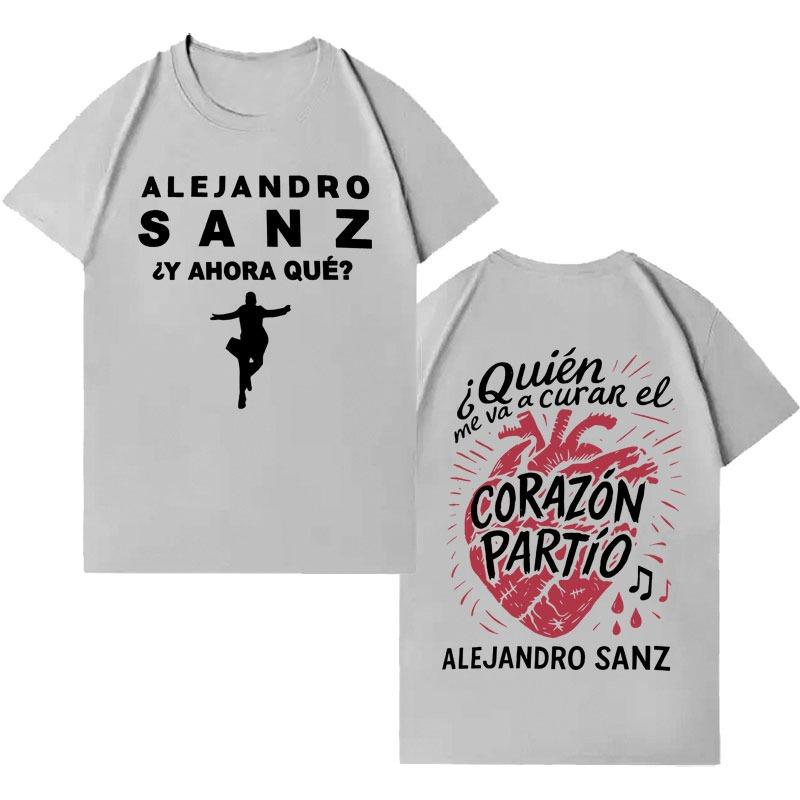 Singer Alejandro Sanz 2026 Trendy Graphics Short Sleeve Top Men Women Hip Hop High Quality Punk Casual Y2K Clothing Fans Gift