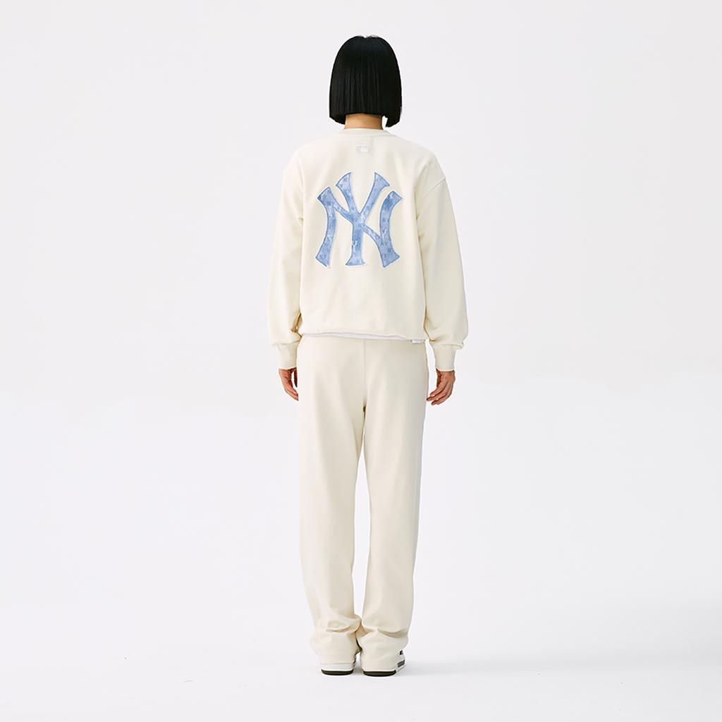 New MLB New York Yankees Basic Collection 25FW Casual Pants Women's Standard Ivory 3FPTB0454-50CRS