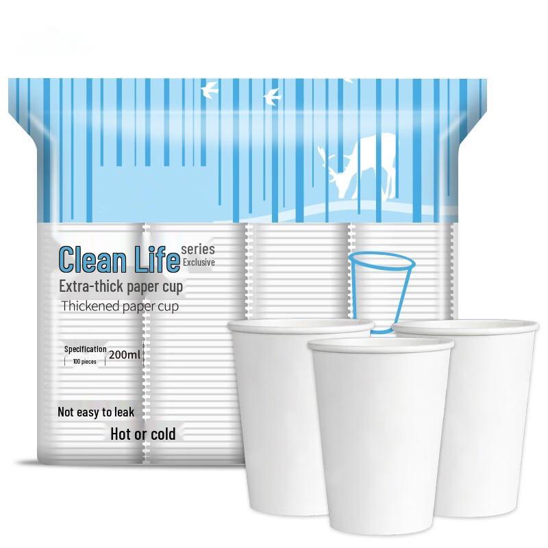 Qihuan Disposable Paper Cups, 100-Count