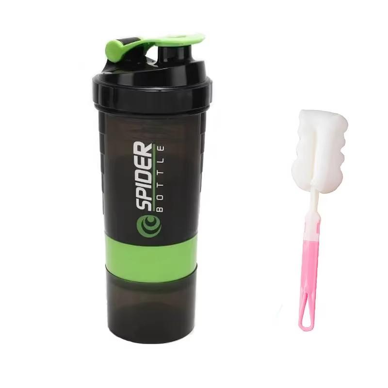 

Creative Sports Shaker Cup Fitness Mixing Cup Fashion Trend Large Capacity Water Cup with Mixing Ball Convenient and Practical 500ml зелений