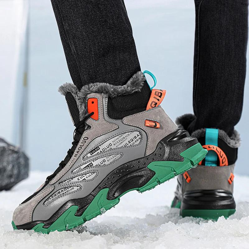 Winter Warm Street Style Men's Snow Boots Height Increasing Light Adult Man Sports Casual Short Plush Shoes Sneakers