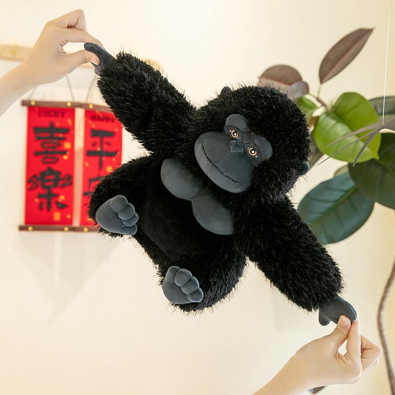 Non-Toxic New 50Cm Giant Stuffed Monkey Gorilla Doll Plush Toy Wild Zoo Animal Black Fuzzy Soft Plushie Peluche Kids Birthday Gifts Decor