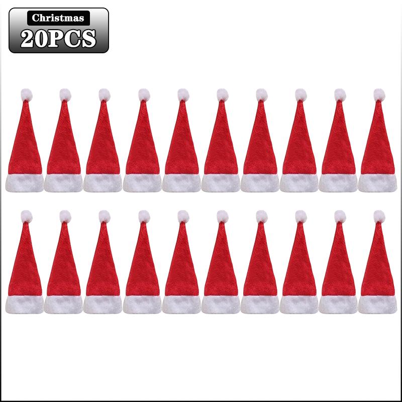 10-40PCS Christmas Hat Cutlery Holder Dinner Fork Knife Set Tableware Decoration for Hotel Restaurant Kitchen Bar Party Supplies