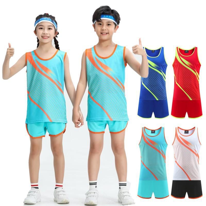 Track Field Training Suit Kids Adults Breathable Running Sportswear Competitions
