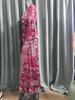 2023 Bohemian Style V-Neck Bell Sleeve High Waist Floral Vacation Dress for Women