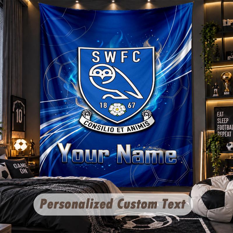 TapestrySheffield Wednesday FC Custom Name Text Personalized Wall Hanging Tapestry Home Wall Decor
