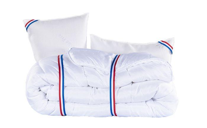 Matelas 180x200 cm, Thermotec, 24 cm, mémoire de forme, ferme, face été/hiver + 2 oreillers + couette