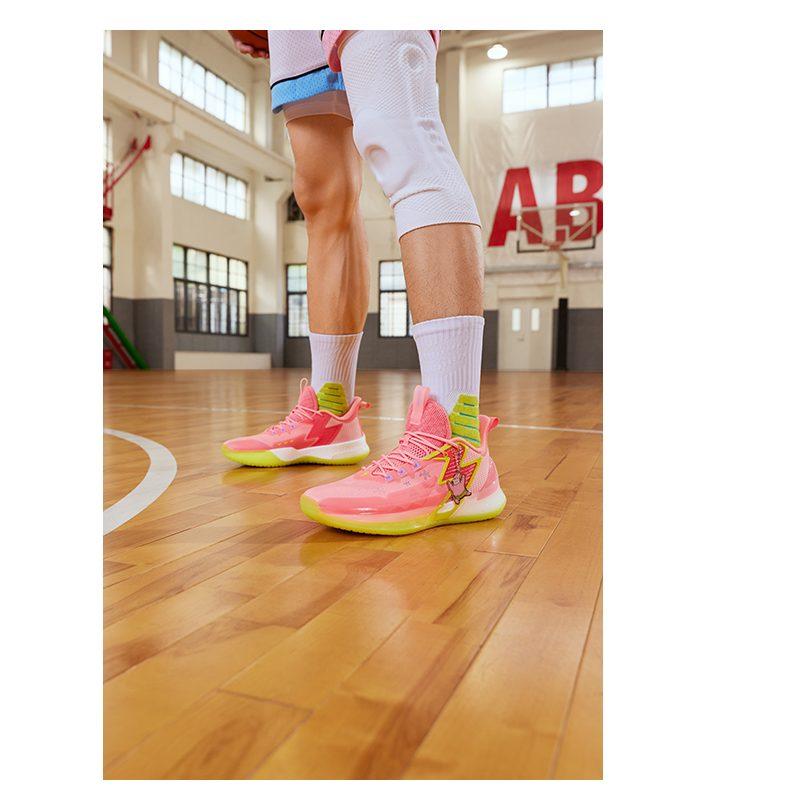 Scarpe da Basket 361 BIG3 4.0 Pro Patrick Stella Ammortizzazione Antiscivolo Resistenti all'Abrasione Reattive Basse da Uomo Rosa 672331123-2