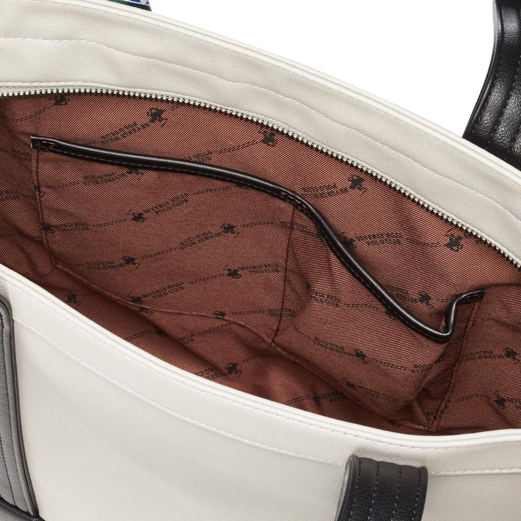 Beverly Hills Polo Club PU-Tragetasche, Beige x Weiß