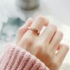 Rose Gold LOVE Rhinestone Couple Ring - Titanium Steel Fashion Jewelry