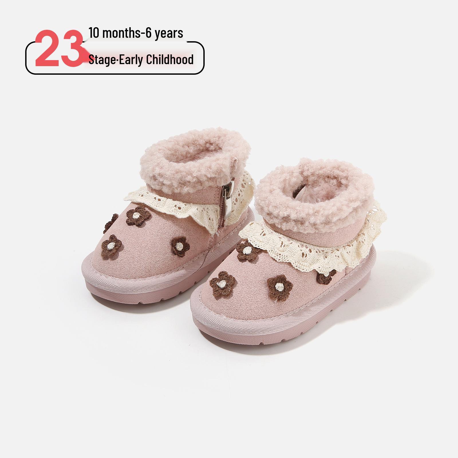 

2025 Children s Winter Snow Boots - Warm Velvet, Soft Sole, Princess Style for Baby Girls Factory order price for sizes 16-20 (120 pairs) рожевий