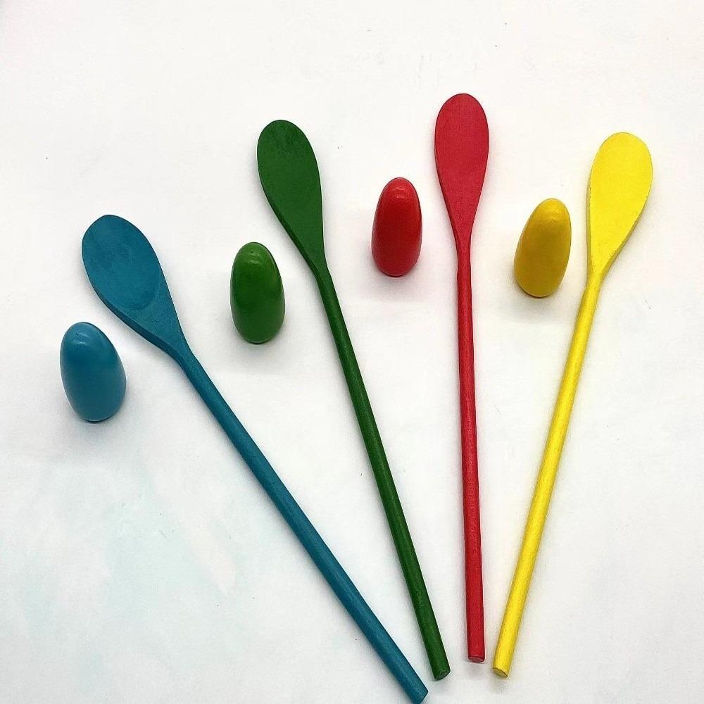 

4/12 шт. Монтессори Раннее обучение Деревянные бамбуковые ложки Эстафета Тренировка баланса Мероприятия на открытом воздухе Style 4