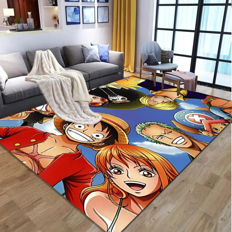 Tappeto con Motivo One Piece, Tappetino da Interno/Esterno, per Picnic, Sala Giochi, Camera da Letto, Ufficio, Soggiorno, Tappeto Arredamento Casa, Regalo di Compleanno