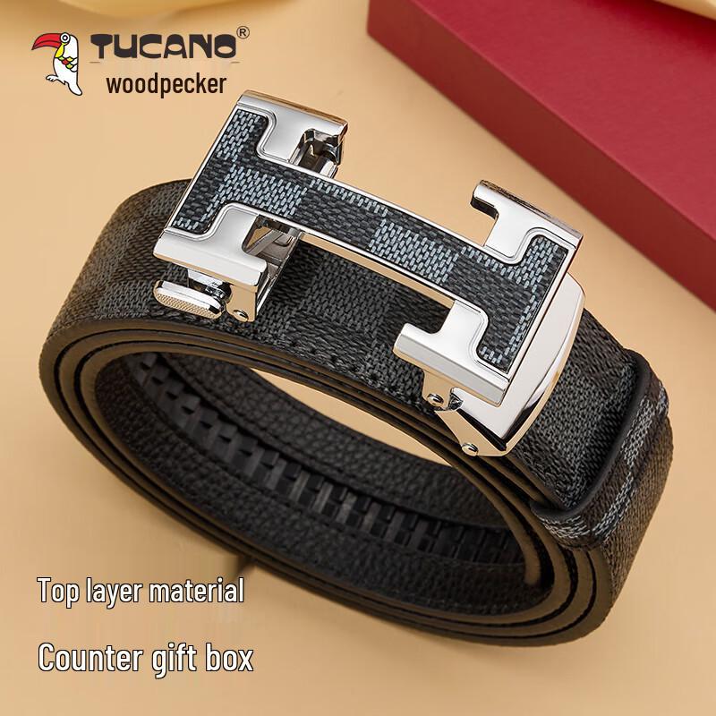 TUCANO Men s Luxury First-Layer Cowhide Leather Belt with Automatic Buckle 120cm