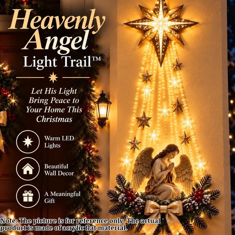 Glowing Angel Blessing Wall Light Snowflake Village Nativity Scene Home Indoor Decor