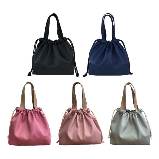 Portable Drawstring Lunch Bag with Handle Large Capacity Multipurpose Waterproof Bento Box Carrier Storage Bag