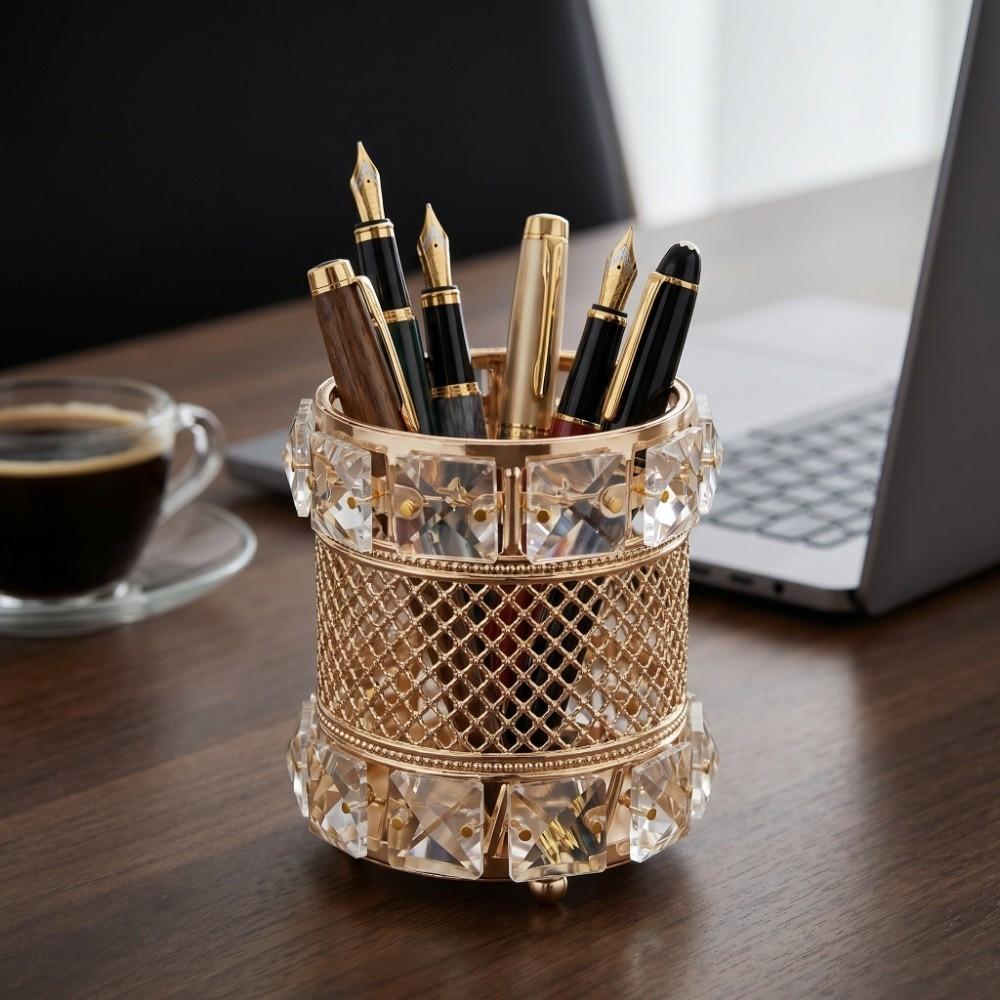 Crystal Cosmetics Brushes Storage Cup Elegant Cosmetic Storage Box Personalized pen holder  Makeup