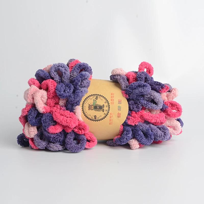 500g/Lot Hand Knitting Finger Loop Yarn Crochet Super Warm Puffy Circle Cotton Braided Rope Puffy Smart Polyester Sock Toy