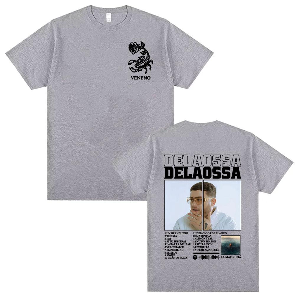 2025 Summer Rapper Delaossa Album Tour Print Men Women High Street Casual Oversized 100% Pure Cotton Printed Leisure T-shirt