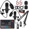 Dual BM800 Condenser Microphone With F998max Live Sound Card Kit Podcast Equipment Bundle Adjustable Scissor Arm Stand