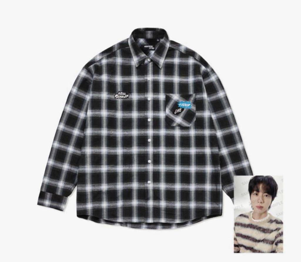 [USED] BTS JIN RUNSEOKJIN Checkered Shirt Trading Card Photo Card JIN
