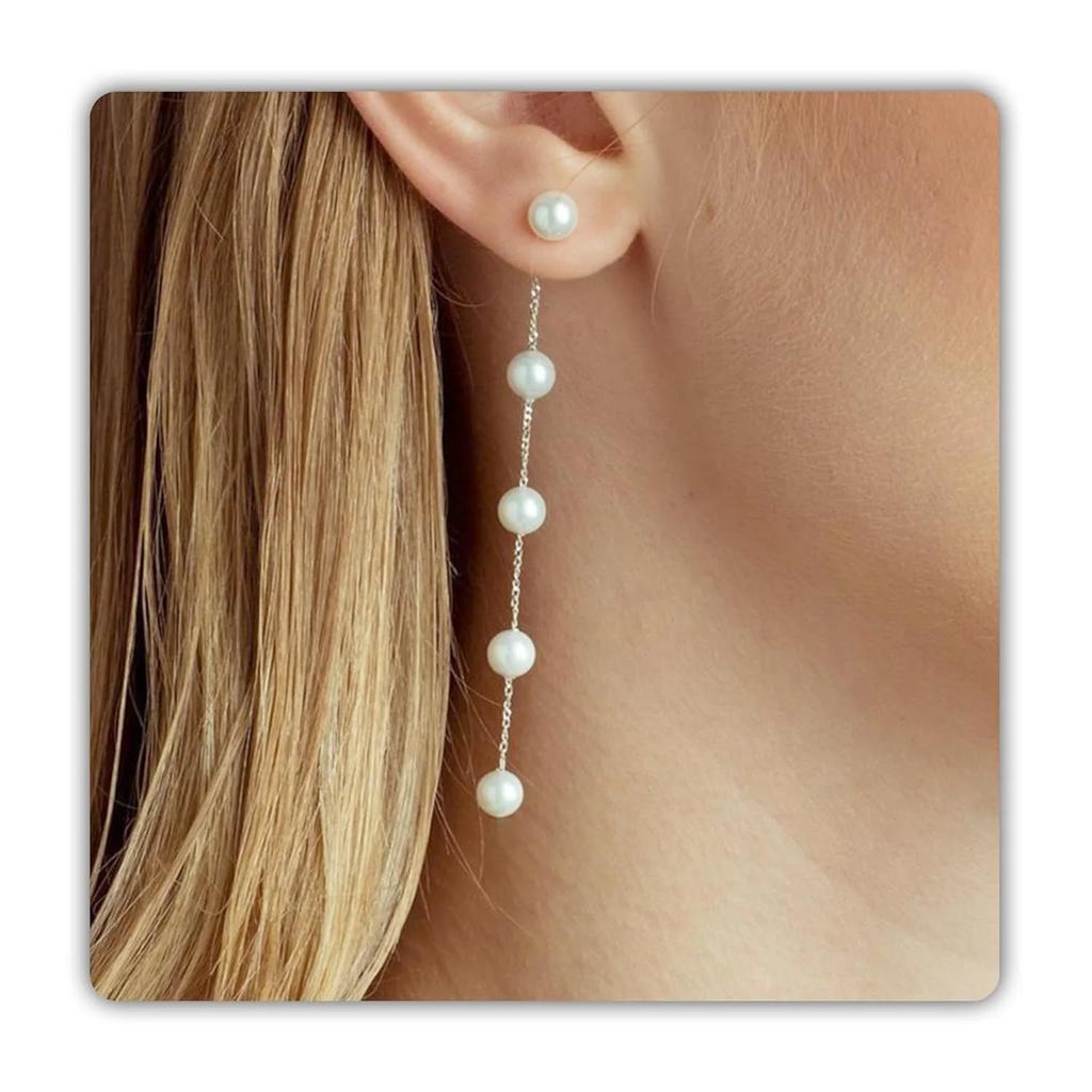 Pearl Earring for Women Gold Silver Plated Pearl Drop Earrings Summer Earrings White Pearl Dangle Earrings Jewelry Birthday Gift