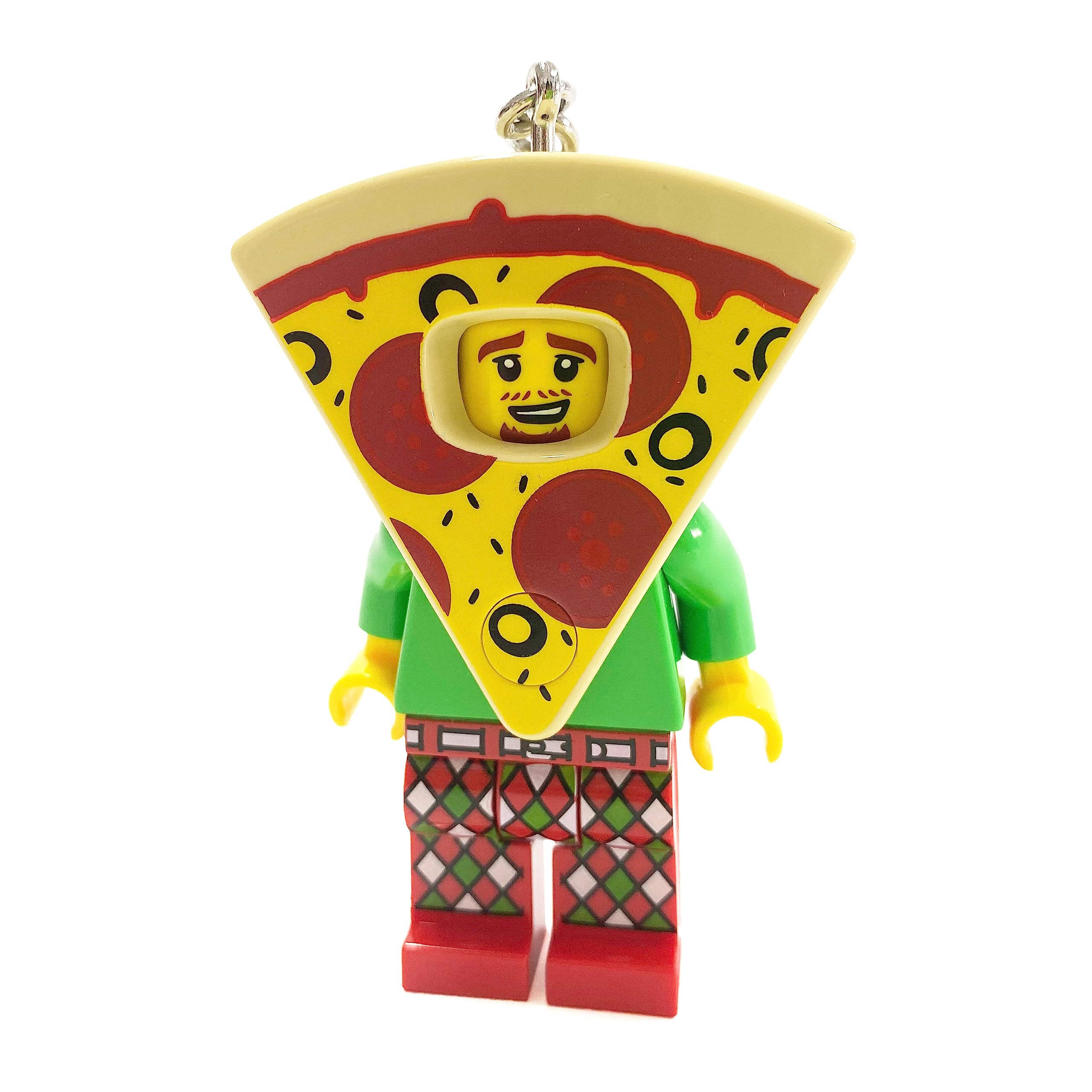 IQ Iconic Pizza Guy Keychain LED Keychain Light Block Toy Doll Movable Mini Figure