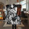 1PC Watercolor Pet Art Print Flannel Blanket, High quality All Seasons, Home Decor, Warmth and Comfort, Perfect for Christmas Gifts