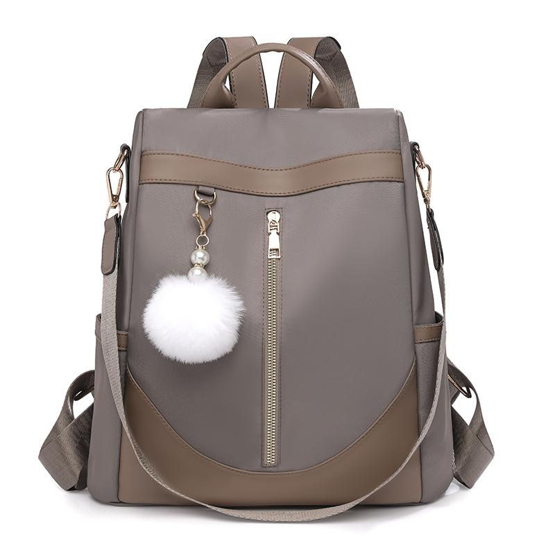 

Рюкзак с защитой от кражи, женский, мягкий, кожаный, большой емкости, дорожный рюкзак, сумка двойного назначения через плечо хаки