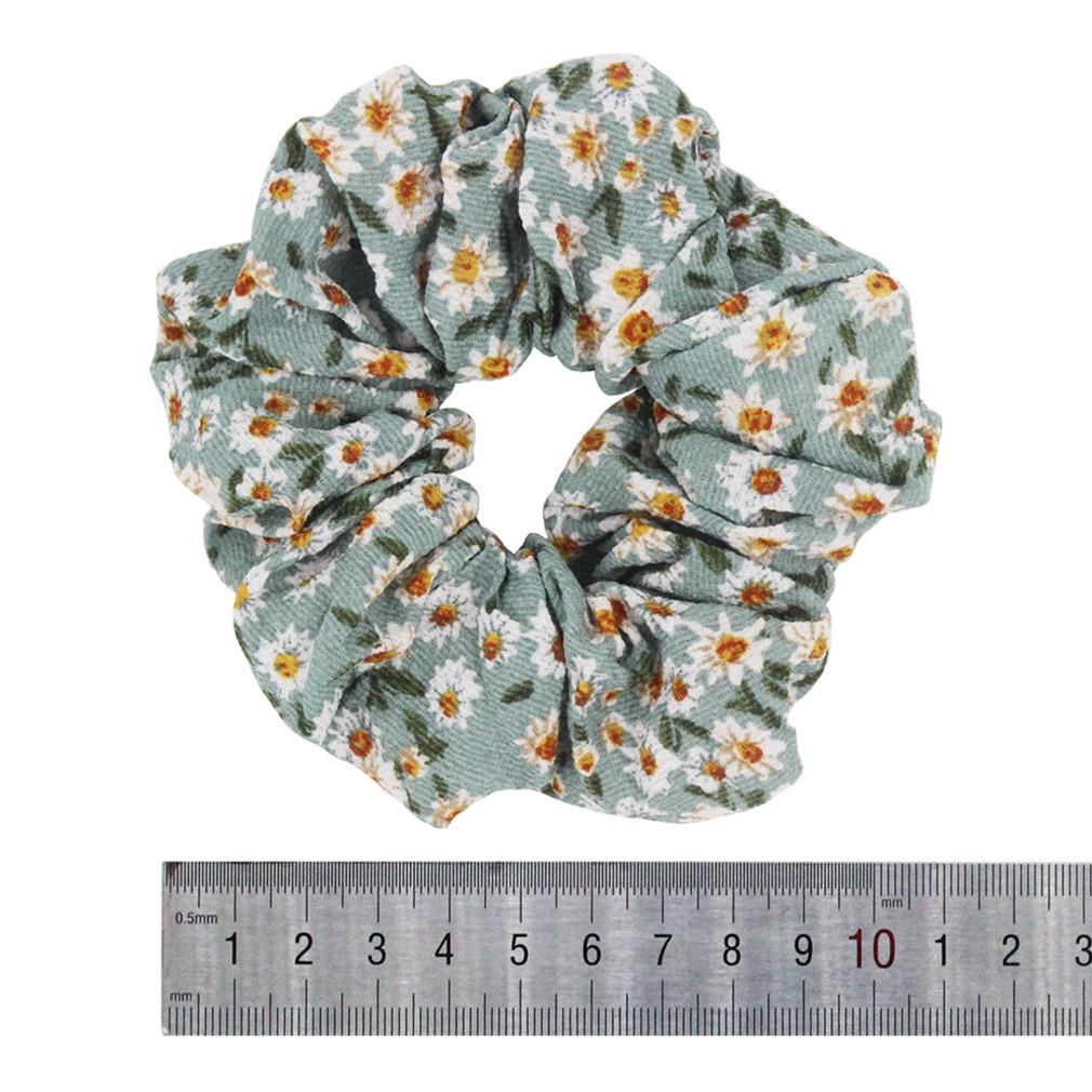 Korean Daisy Floral Hair Tie - Polyester Cotton Elastic Band