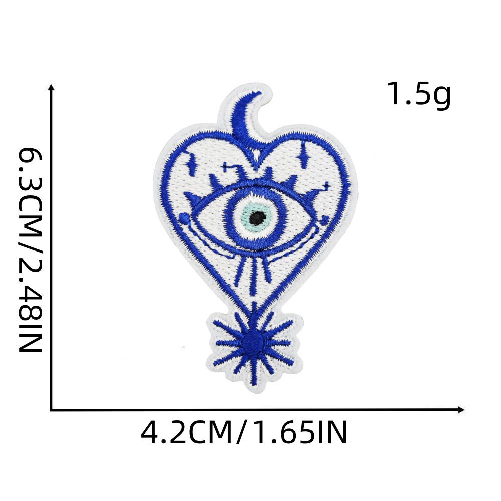 Evil Eye Iron-on Patch: Blue Embroidered Cloth Sticker for Clothes