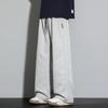 Spring Autumn Loose Casual Elastic Waist Wide Leg Sweatpants Men Straight Pants Trousers
