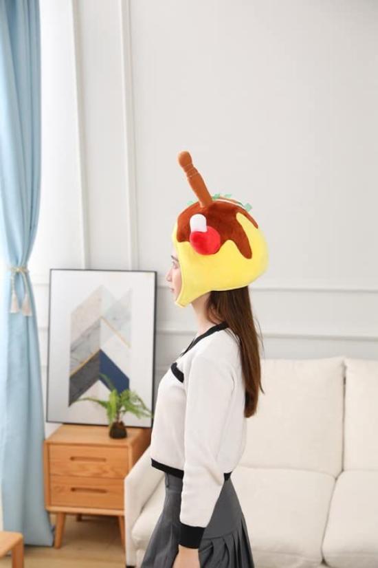 Bestmaple Cotton Takoyaki Cap, Cosplay Hat, Funny Octopus Hat, Headgear, Animal Mask, for Photo Shoots and Parties (Takoyaki)