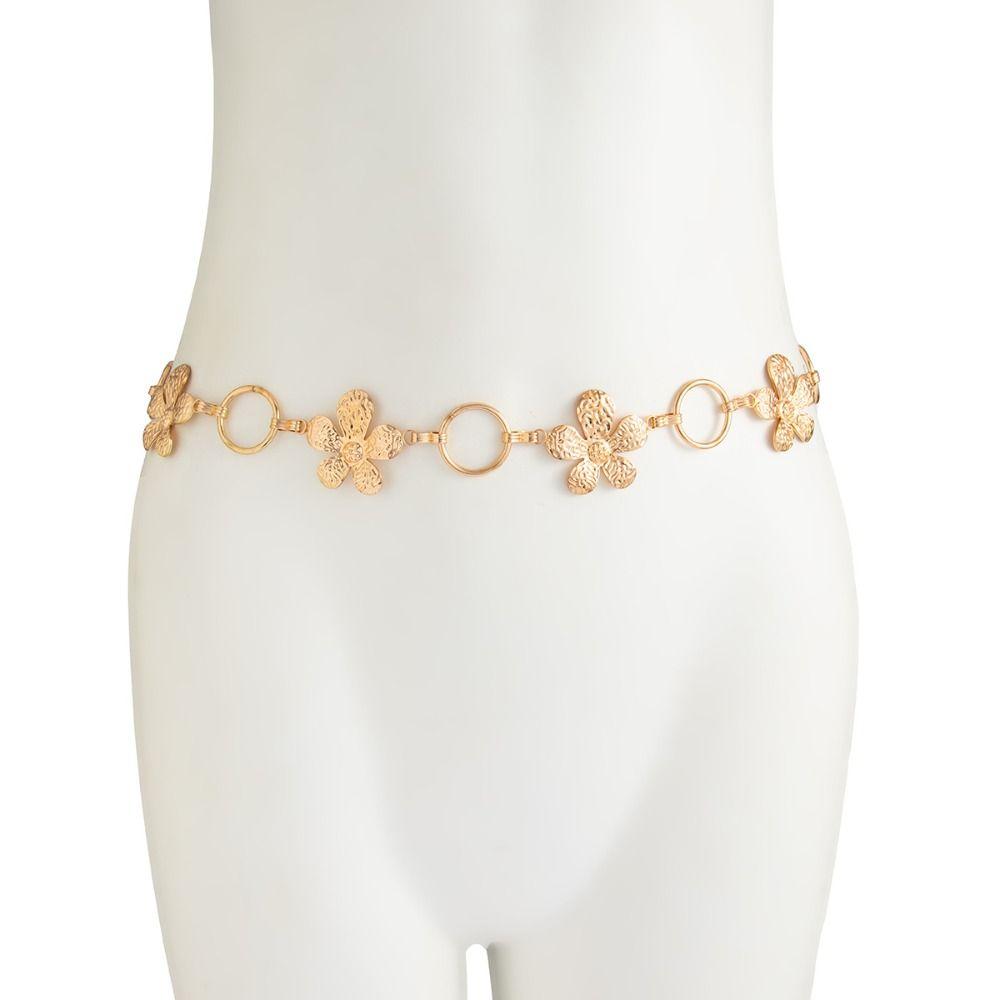 New Alloy Flower Waist Chain Irregular Ethnic Style Body Chain Sexy Ins Chain Belt Body Jewelry Accessories