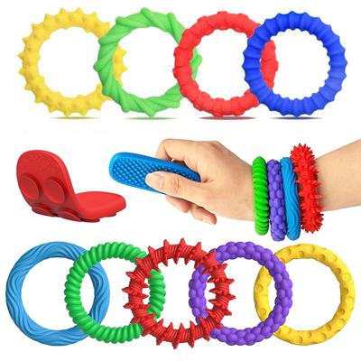 Texturerat Silikon Sensoriskt Armband Ångest Stresslindring Lugna Ner Autism ADHD Fidget Utsökta Gåvor För Tonåringar Pojkar Flickor