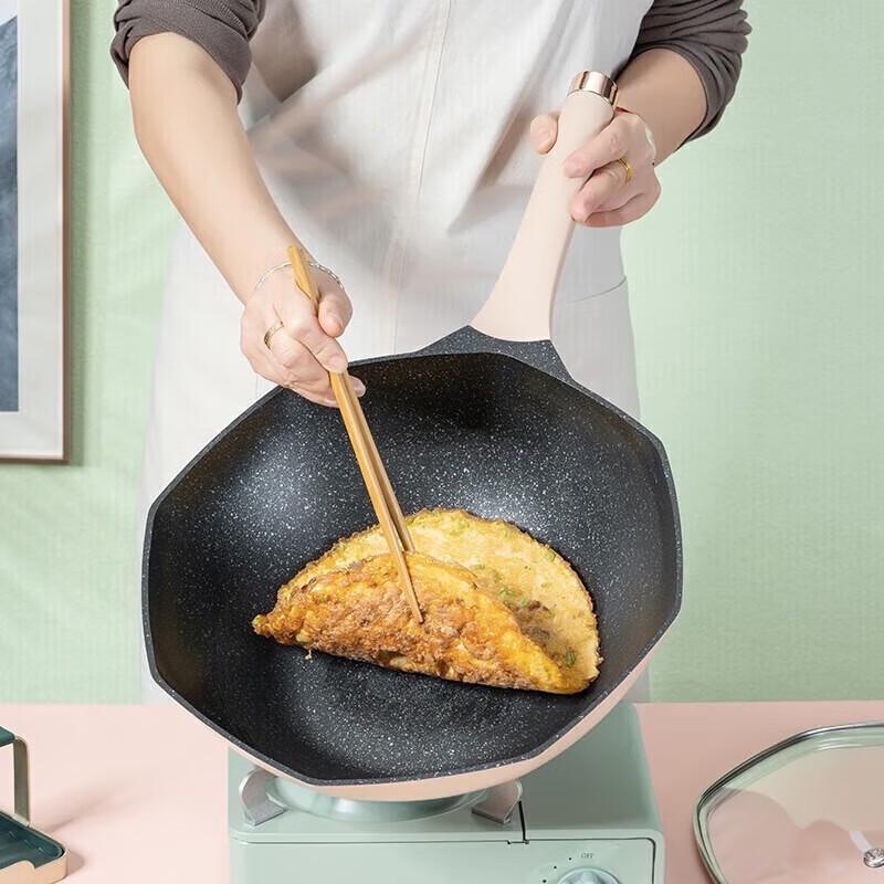 Debo 32cm Maifan Stein Achteckiger Antihaft-Wok