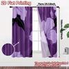 2D FLAT PRINTING 2pcs Curtains (Without Rod) Floral Elegance on Purple April Fools is Day Festival Minimalist Curtains Durable