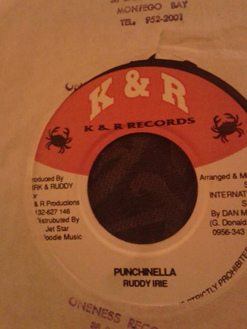 

7inch Record RUDDY IRIE - Punchinella NONE K & R Records UK Reggae, Ska & Dub Used