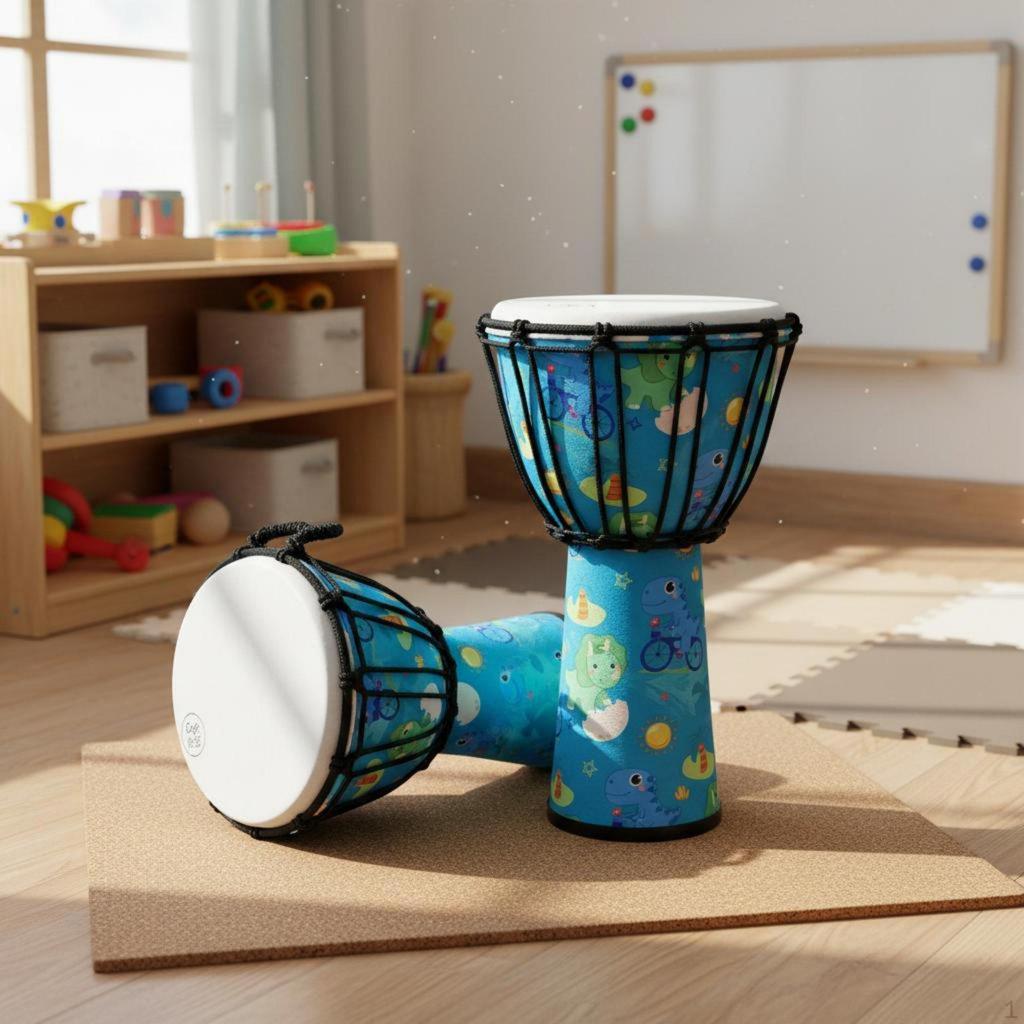 Children's Djembe Easy To Learn Young Child Drum Portable Percussion Instrument for Beginners,