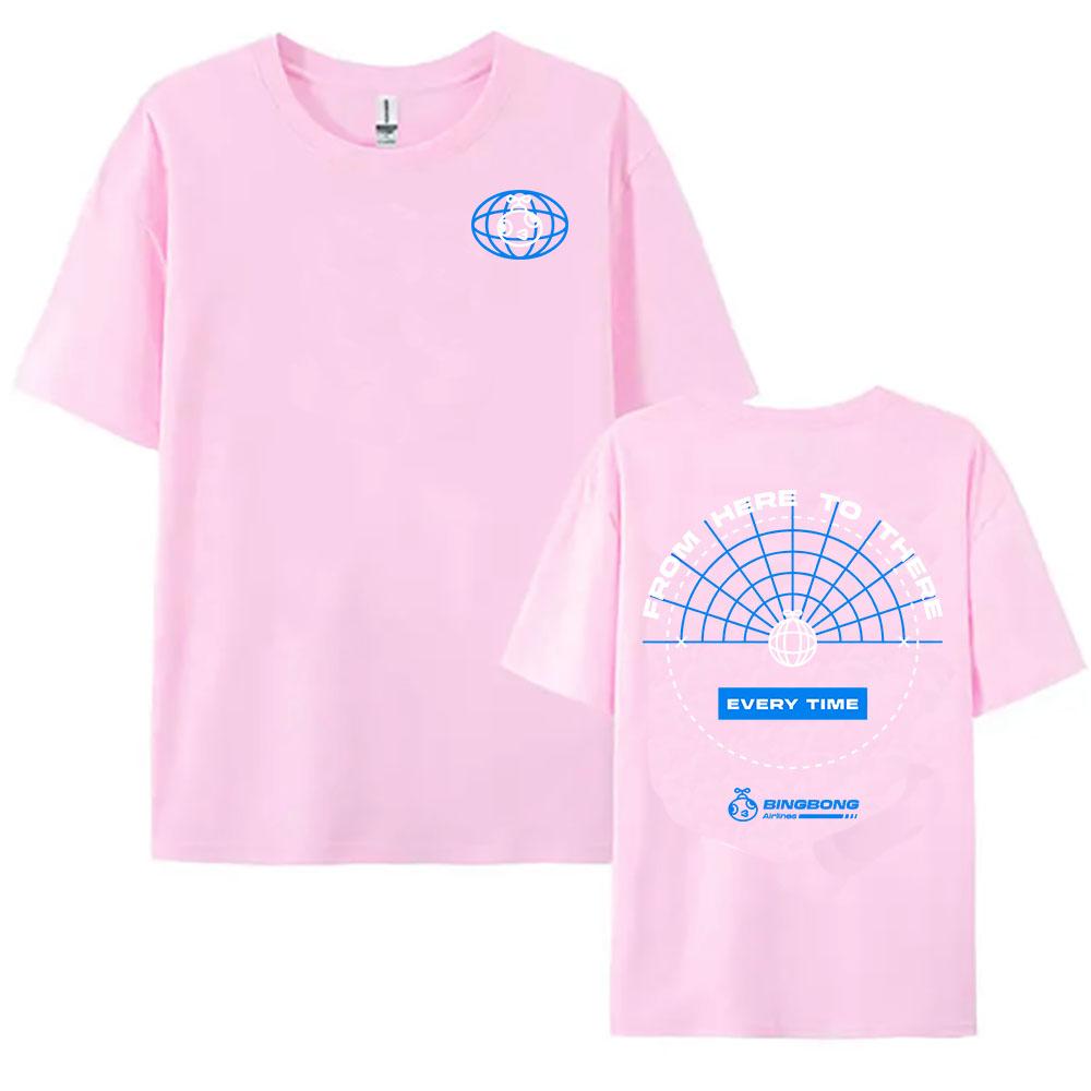 Bingbong Airlines Peak Game Print T-shirt Unisex Streetwear Loose Short Sleeve Cotton T Shirt Casual Clothing