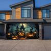 1 Piece Halloween Garage Banner Devil Pumpkin Lantern Backgroundoutdoor Garage Holiday Exterior Wall Decoration Shooting Prop