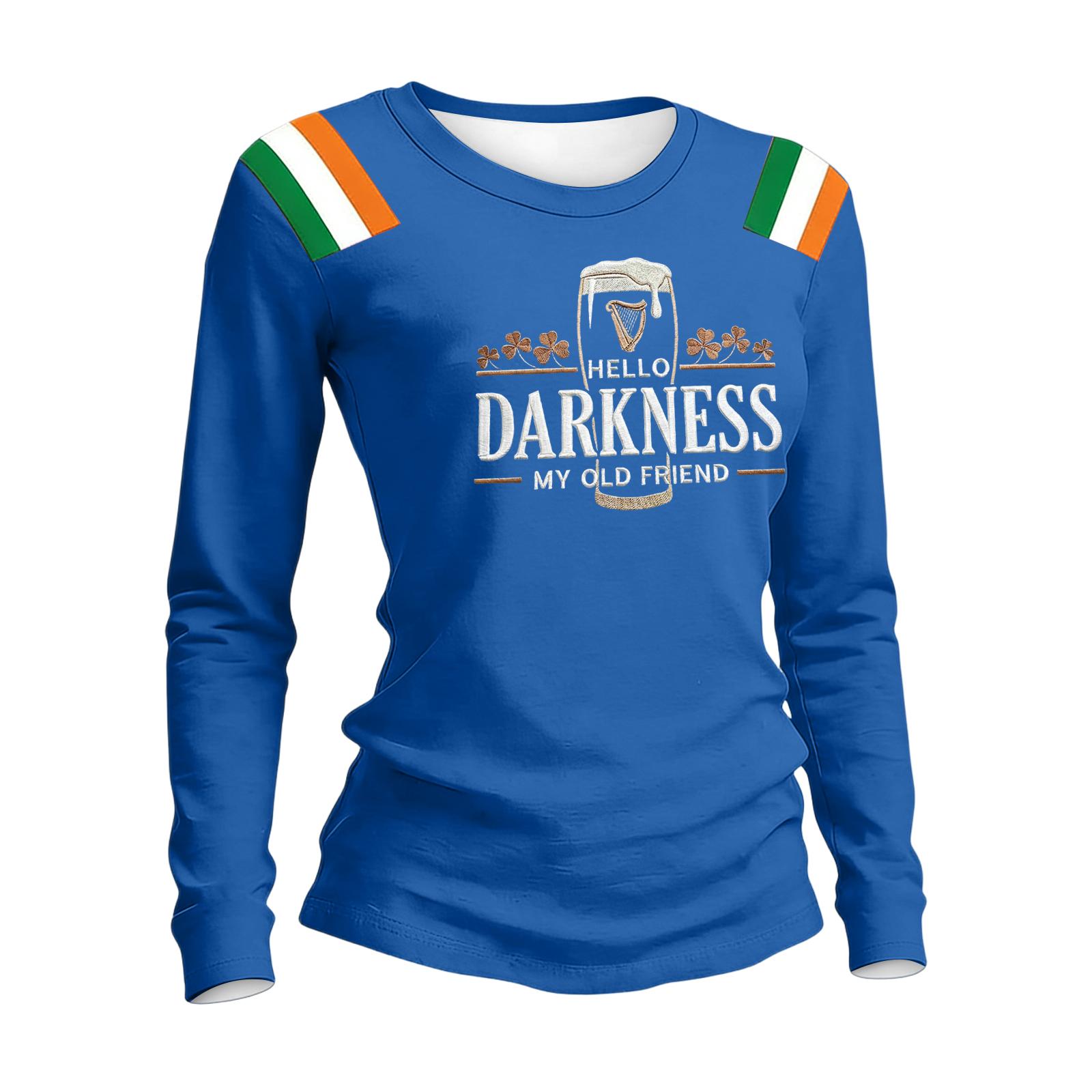 

Women s Fashion Casual Printed Round Neck Long Sleeve Pullover Top M синій