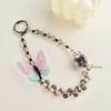 Elegant Butterfly Phone Chain Contemporary Beaded Butterfly Phone Chain Strap Accessory For Style Enthusiasts