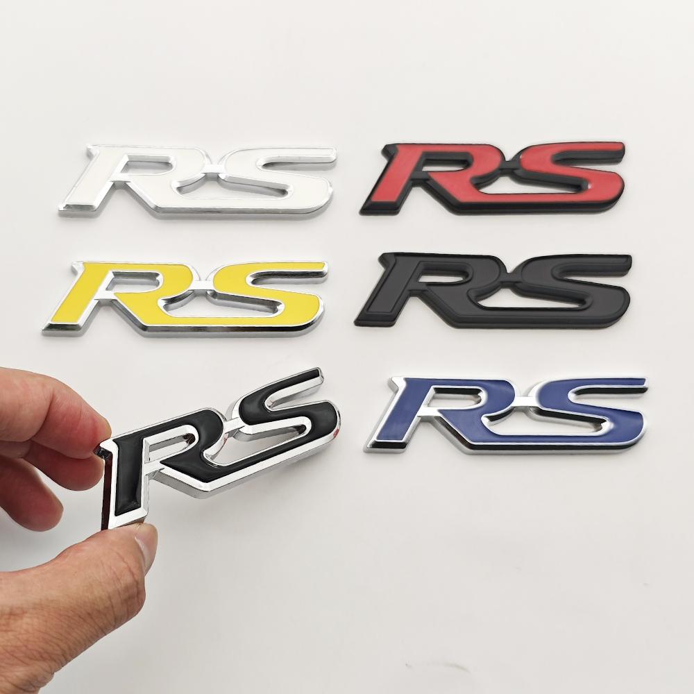 3D Metal Car Front Grille Emblem RS Logo Badge Rear Trunk Fender Sticker For Honda FIT CRV Jazz Civic HRV Jade City Acceessories