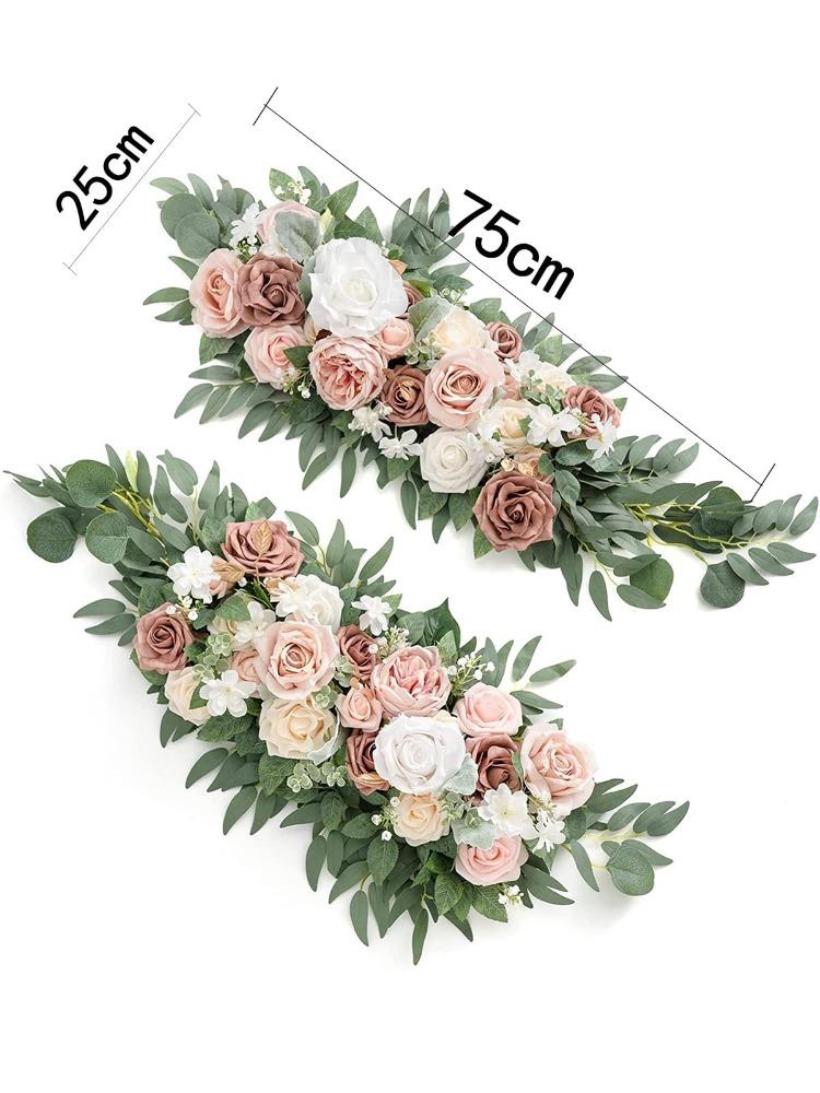 2 Pcs Artificial Arch Flowers Foam Flowers Silk Flowers Wedding Arch Floral Arrangements for Wedding Ceremony Backdrop Reception Table Decoration