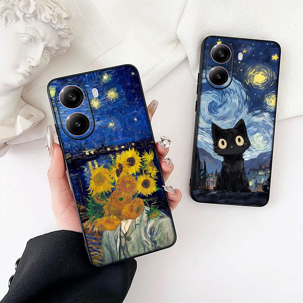 Starry Night Van Sunflower Gogh Phone Case for Xiaomi Poco C85 C65 C75 X7 X6 M6 M8 F7 F8 Ultra F6 Pro Protective Cover