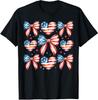 Memorial Day Cute USA Flag Bow Coquette Unisex T-Shirt