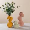Ceramic Vase Geometric Twisted Stripes Abstract Flower Arrangement Accessories Flower Vase Home Decoration Accessories