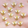 40Pcs New Cute 10mm Resin Mini Little Bee Flat Back Cabochon Scrapbook Kawaii DIY Embellishments Accessories